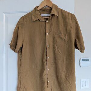 National Standard Short Sleeves Shirt Linen Cupro Cotton Blend Size L resortwear